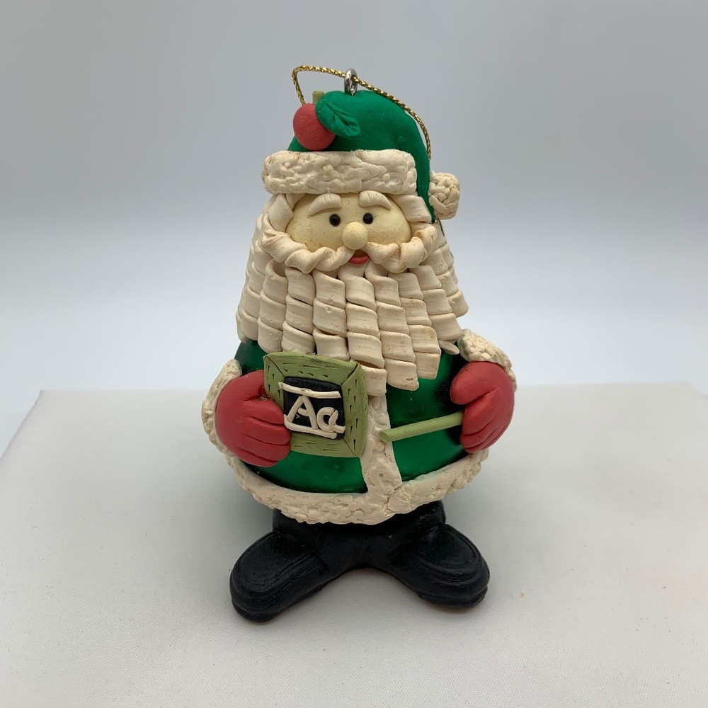 Vintage Handmade Christmas Teacher Santa Claus Retro Christmas Ornament